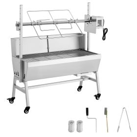 Rotisserie Grill, 38W BBQ Outdoor Pig & Lamb Spit Roaster, Charcoal Spit Roaster with 132 LBS Load Capacity & 7-Level Height
