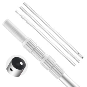 Pool Pole, 3.4 to 15 Ft Telescoping Swimming Pool Cleaning Poles, Professional Adjustable Telescopic Pole with 2 Extension Poles
