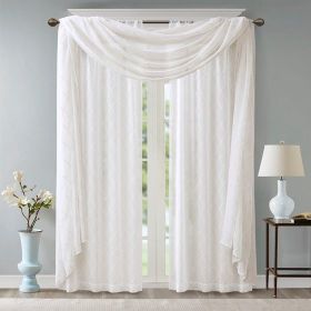 Diamond Sheer Embroidered Window Scarf