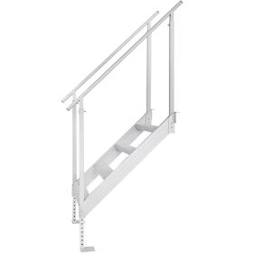 Dock Ladder 4 Step, Dock Stairs 30''-38'' Adjustable Height, 500 lbs Load Capacity
