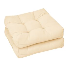 21 Inch x 21 Inch Patio Chair Seat Cushion Pads for Indoor and Outdoor (Color: Beige)