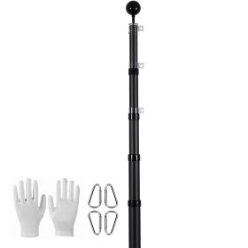 25FT Telescoping Flag pole Kit, Heavy Duty Aluminum Alloy in Ground Flag Poles for Outside, 3 Display Modes Flagpole with 3x5 American Flag (Height: 25 feet, Type: Telescopic)