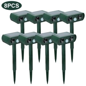 Ultrasonic Animal Repeller Solar Powered Motion Sensor Repellent IPX4 Waterproof Outdoor For Farm Garden Yard Repelling Deer Raccoon Cat Dog Rabb (Color: 8Pcs/Set)